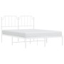 Bettgestell aus weißem Metall mit Kopfteil 140x200 cm von , Betten und Lattenroste - Ref: Foro24-373937, Preis: 87,48 €, Raba...
