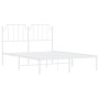 Bettgestell aus weißem Metall mit Kopfteil 140x200 cm von , Betten und Lattenroste - Ref: Foro24-373937, Preis: 87,48 €, Raba...