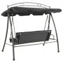 Convertible garden swing with canopy in anthracite color, 198x120x205 cm. by vidaXL, Garden rockers - Ref: Foro24-45074, Pric...