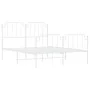 Metal bed frame with headboard and white footboard 140x190 cm by , Beds and slatted bases - Ref: Foro24-373954, Price: 100,14...