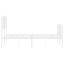 Metal bed frame with headboard and white footboard 140x190 cm by , Beds and slatted bases - Ref: Foro24-373954, Price: 101,49...