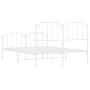 Metal bed frame with headboard and white footboard 140x190 cm by , Beds and slatted bases - Ref: Foro24-373954, Price: 101,49...