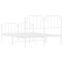 Metal bed frame with headboard and white footboard 140x190 cm by , Beds and slatted bases - Ref: Foro24-373954, Price: 100,14...
