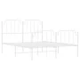 Estructura cama metal con cabecero y estribo blanco 150x200 cm de , Camas y somieres - Ref: Foro24-373956, Precio: 107,52 €, ...