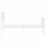 Bettgestell aus Metall mit Kopfteil und weißem Fußteil 150x200 cm von , Betten und Lattenroste - Ref: Foro24-373956, Preis: 1...