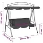 Convertible garden swing with canopy in anthracite color, 198x120x205 cm. by vidaXL, Garden rockers - Ref: Foro24-45074, Pric...