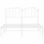Metal bed frame with white headboard 135x190 cm by , Beds and slatted bases - Ref: Foro24-373935, Price: 89,09 €, Discount: %