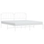 Metallbettgestell mit weißem Kopfteil 193x203 cm von , Betten und Lattenroste - Ref: Foro24-373942, Preis: 101,51 €, Rabatt: %