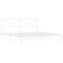 Metallbettgestell mit weißem Kopfteil 193x203 cm von , Betten und Lattenroste - Ref: Foro24-373942, Preis: 101,51 €, Rabatt: %