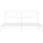 Metallbettgestell mit weißem Kopfteil 193x203 cm von , Betten und Lattenroste - Ref: Foro24-373942, Preis: 101,51 €, Rabatt: %