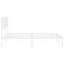 Metallbettgestell mit weißem Kopfteil 193x203 cm von , Betten und Lattenroste - Ref: Foro24-373942, Preis: 101,51 €, Rabatt: %