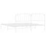 Metallbettgestell mit weißem Kopfteil 193x203 cm von , Betten und Lattenroste - Ref: Foro24-373942, Preis: 101,51 €, Rabatt: %