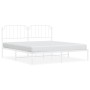 Bettgestell aus Metall mit weißem Kopfteil 180x200 cm von , Betten und Lattenroste - Ref: Foro24-373940, Preis: 113,62 €, Rab...