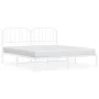 Metal bed frame with white headboard 180x200 cm by , Beds and slatted bases - Ref: Foro24-373940, Price: 111,82 €, Discount: %