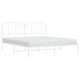Metal bed frame with white headboard 180x200 cm by , Beds and slatted bases - Ref: Foro24-373940, Price: 111,82 €, Discount: %