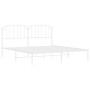 Bettgestell aus Metall mit weißem Kopfteil 180x200 cm von , Betten und Lattenroste - Ref: Foro24-373940, Preis: 113,62 €, Rab...