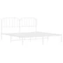 Metal bed frame with white headboard 180x200 cm by , Beds and slatted bases - Ref: Foro24-373940, Price: 111,82 €, Discount: %