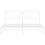 Metal bed frame with white headboard 180x200 cm by , Beds and slatted bases - Ref: Foro24-373940, Price: 111,82 €, Discount: %