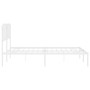 Bettgestell aus Metall mit weißem Kopfteil 180x200 cm von , Betten und Lattenroste - Ref: Foro24-373940, Preis: 113,62 €, Rab...