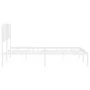 Metal bed frame with white headboard 180x200 cm by , Beds and slatted bases - Ref: Foro24-373940, Price: 111,82 €, Discount: %
