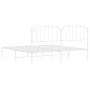 Bettgestell aus Metall mit weißem Kopfteil 180x200 cm von , Betten und Lattenroste - Ref: Foro24-373940, Preis: 113,62 €, Rab...