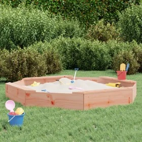 Sandbox with octagonal solid fir Douglas wood seats by , sandboxes - Ref: Foro24-825021, Price: 80,25 €, Discount: %