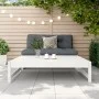 Gartenhocker aus massivem Kiefernholz weiß 120x80 cm von , Modulare Sofas für den Außenbereich - Ref: Foro24-825710, Preis: 1...
