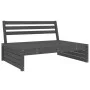 Central garden sofa made of solid gray pine wood 120x80 cm by , Modular outdoor sofas - Ref: Foro24-825746, Price: 130,76 €, ...