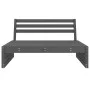 Central garden sofa made of solid gray pine wood 120x80 cm by , Modular outdoor sofas - Ref: Foro24-825746, Price: 130,76 €, ...