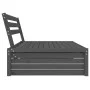 Central garden sofa made of solid gray pine wood 120x80 cm by , Modular outdoor sofas - Ref: Foro24-825746, Price: 130,76 €, ...