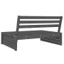 Central garden sofa made of solid gray pine wood 120x80 cm by , Modular outdoor sofas - Ref: Foro24-825746, Price: 130,76 €, ...