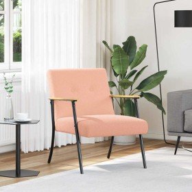 sillón Rosa 59 x 75 x 78 cm Tejido parecido a lana rizada