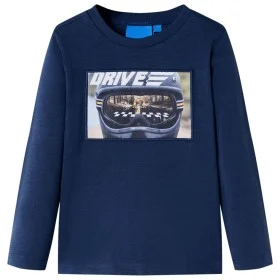 Navy blue melange long-sleeve children's t-shirt size 116 by , Kids T-shirts - Ref: Foro24-12631, Price: 8,75 €, Discount: %