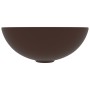 Lavabo de cuarto de baño redondo cerámica marrón oscuro