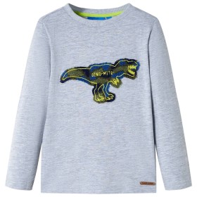 Camiseta infantil de manga larga gris melange 116 de , Camisetas para niños - Ref: Foro24-13261, Precio: 8,66 €, Descuento: %