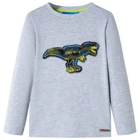 Langarm-T-Shirt für Kinder grau melange 116 von , Kinder-T-Shirts - Ref: Foro24-13261, Preis: 8,59 €, Rabatt: %