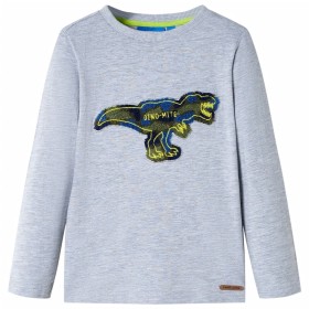 Long-sleeved gray melange children's t-shirt size 140 by , Kids T-shirts - Ref: Foro24-13263, Price: 10,22 €, Discount: %