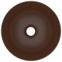 Lavabo de cuarto de baño redondo cerámica marrón oscuro