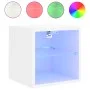 Wall-mounted TV stand with LED lights white 30x28.5x30 cm by , TV Furniture - Ref: Foro24-836973, Price: 26,90 €, Discount: %