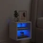 Wall-mounted TV stand with LED lights white 30x28.5x30 cm by , TV Furniture - Ref: Foro24-836973, Price: 26,90 €, Discount: %