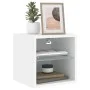 Wall-mounted TV stand with LED lights white 30x28.5x30 cm by , TV Furniture - Ref: Foro24-836973, Price: 26,90 €, Discount: %