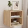 Wall-mounted TV furniture with LED lights, 2 units Sonoma oak 30x28.5x30 cm by , TV Furniture - Ref: Foro24-836978, Price: 38...