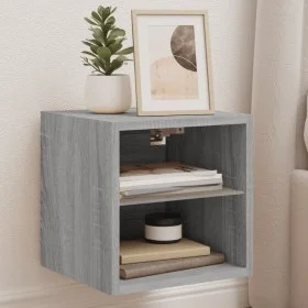 Wall-mounted TV furniture with LED lights 2 units Sonoma gray 30x28.5x30 cm by , TV Furniture - Ref: Foro24-836984, Price: 39...