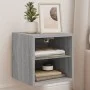 Wall-mounted TV furniture with LED lights 2 units Sonoma gray 30x28.5x30 cm by , TV Furniture - Ref: Foro24-836984, Price: 39...
