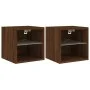 Muebles TV de pared luces LED 2 uds roble marrón 30x28,5x30 cm de , Muebles TV - Ref: Foro24-836986, Precio: 39,88 €, Descuen...