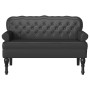 Banco Chesterfield Negro 119.5 x 64.5 x 75 cm Cuero sintético en Bancos | Comprar online en Foro24