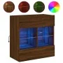 Wand-TV-Möbel mit LED-Leuchten, braune Eiche 58,5x30x60,5 cm von , TV-Möbel - Ref: Foro24-837098, Preis: 55,18 €, Rabatt: %