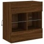 Wand-TV-Möbel mit LED-Leuchten, braune Eiche 58,5x30x60,5 cm von , TV-Möbel - Ref: Foro24-837098, Preis: 55,18 €, Rabatt: %