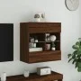 Wand-TV-Möbel mit LED-Leuchten, braune Eiche 58,5x30x60,5 cm von , TV-Möbel - Ref: Foro24-837098, Preis: 55,18 €, Rabatt: %
