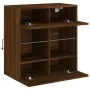 Wand-TV-Möbel mit LED-Leuchten, braune Eiche 58,5x30x60,5 cm von , TV-Möbel - Ref: Foro24-837098, Preis: 55,18 €, Rabatt: %